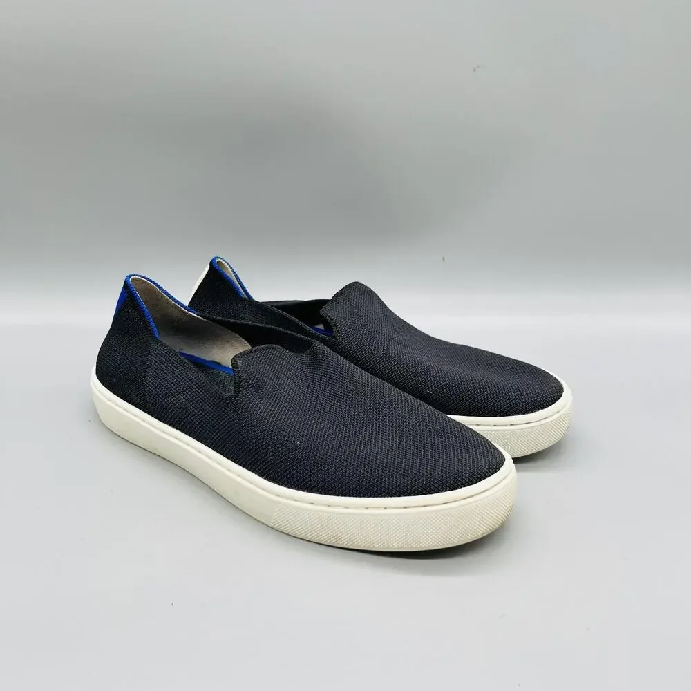 Rothy's Shoes Womens 6.5 Black Knit Slip On Low Top Sneakers Comfort Casual
